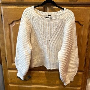 FREE PEOPLE - White Cozy/Chunky Sweater, Size: M